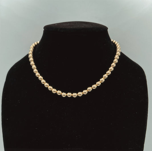 8mm Gold Kris Bead Necklace