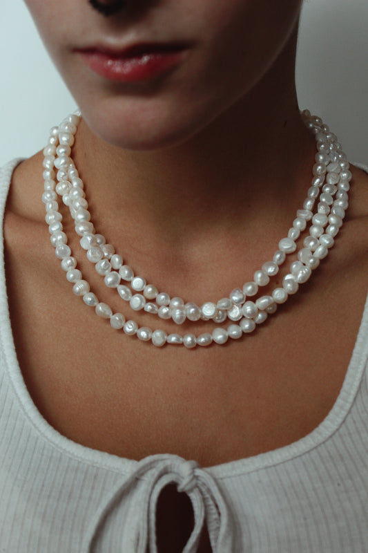 Darcy Pearl Triple Strand Necklace