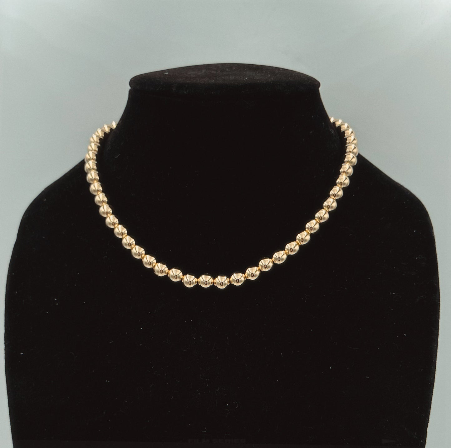 8mm Gold Kris Bead Necklace