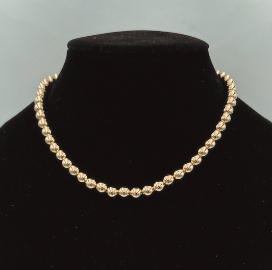 8mm Gold Kris Bead Necklace