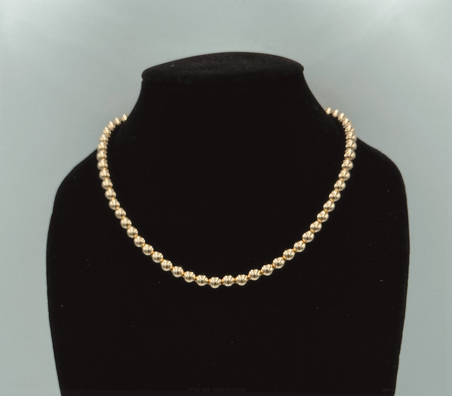 8mm Gold Kris Bead Necklace