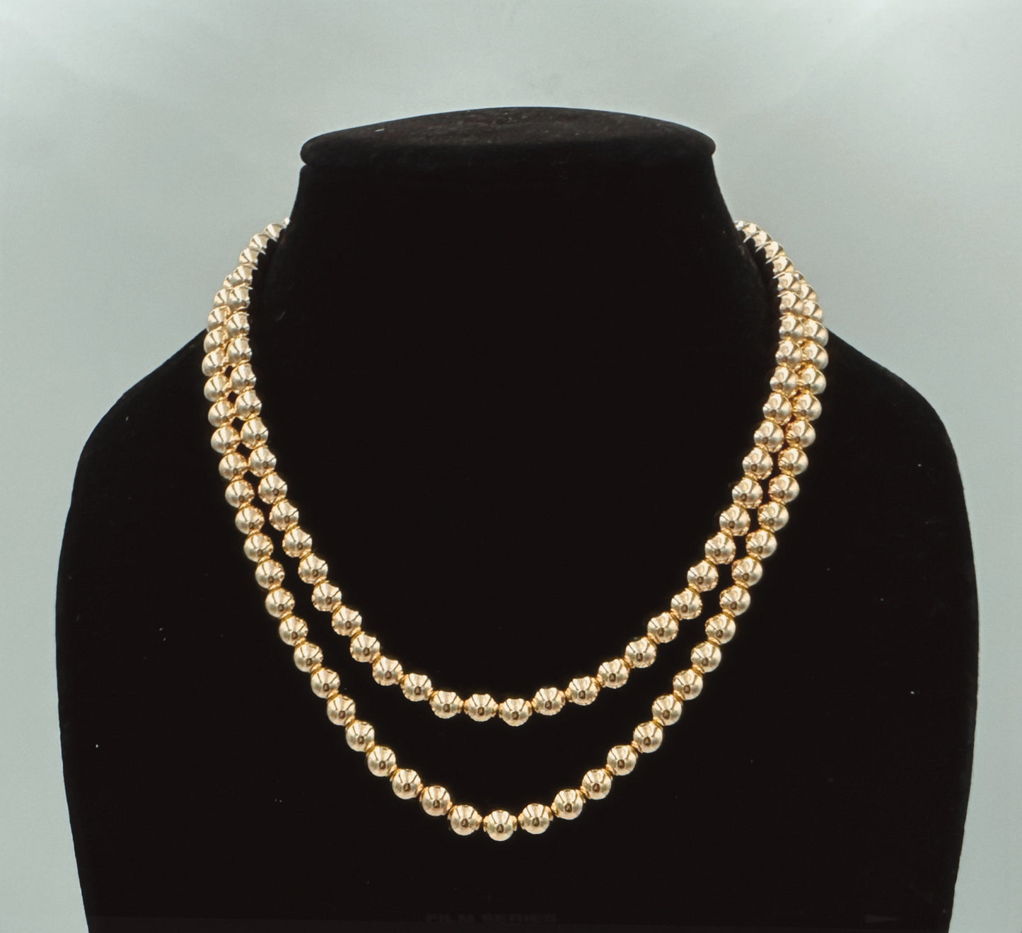 8mm Gold Kris Bead Necklace